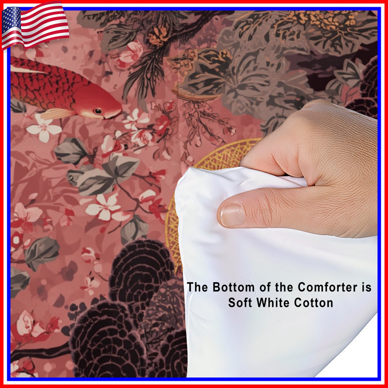 Cherry Blossom Cranes Comforter, Queen