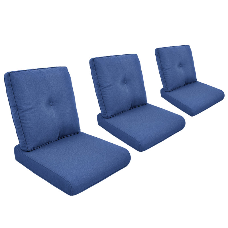 Coussin de siège / dossier d'extérieur Schutt, Bleu, 3 coussins de siège / dossier