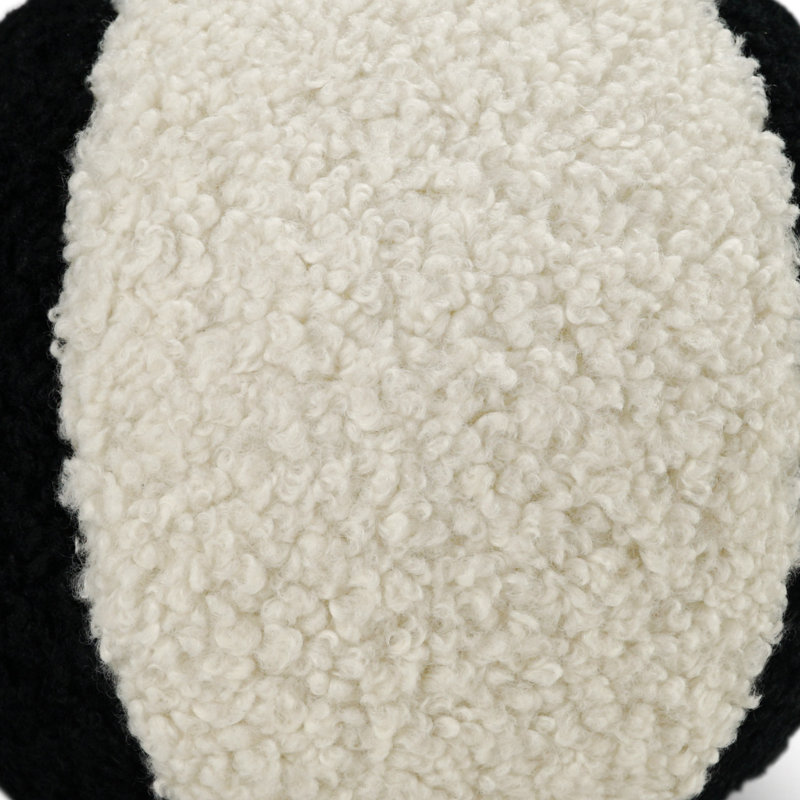 Coussin Poodle Ball II, Ivoire / Jet