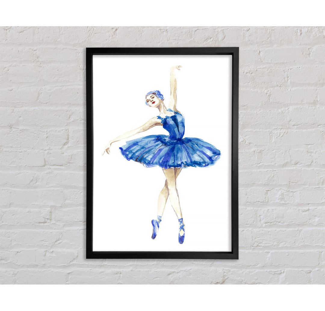 Blaue Ballerina 4 - Einzelner Bilderrahmen Kunstdrucke auf Leinwand