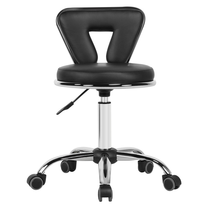 Backed Adjustable Height Ergonomic Lab Stool