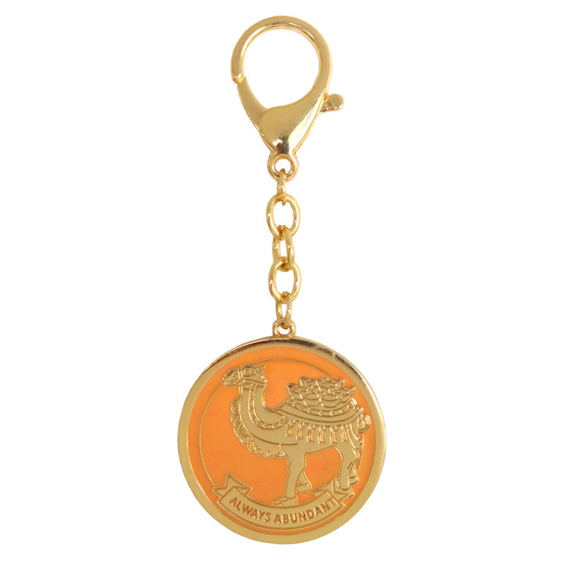 Feng Shui Import 2'' W Gold/Orange Key Chain