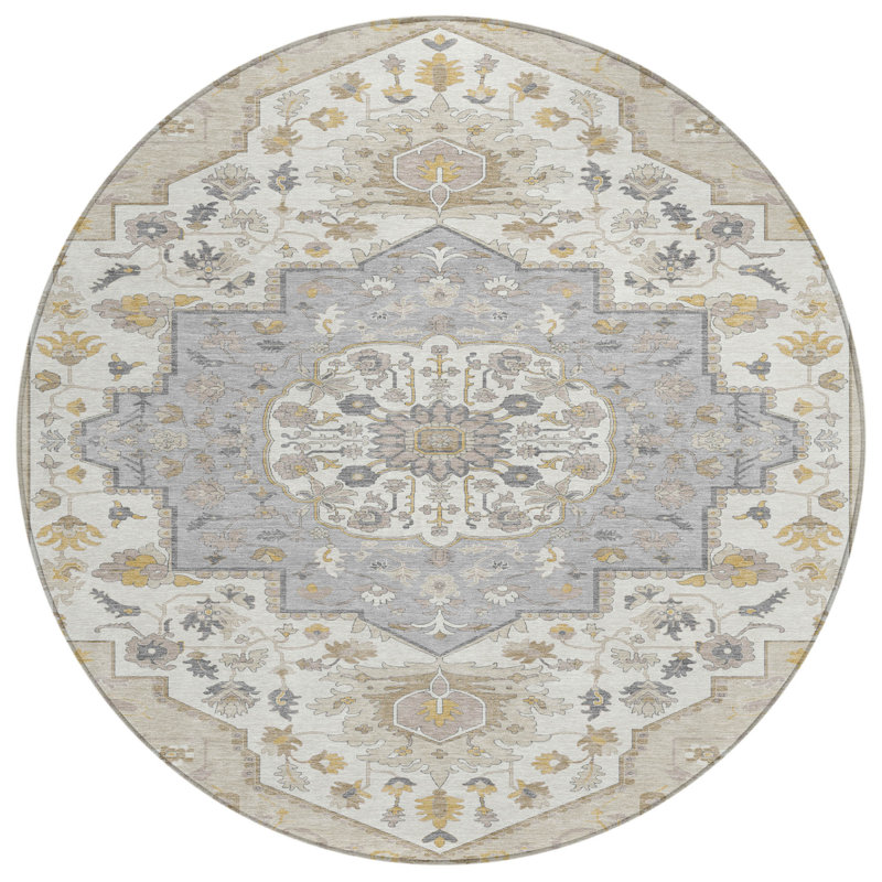 Tapis rond beige 8 po