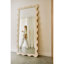Deniz 35 in. x 79 in. Natural Stone Marble Scallop Framed Mirror