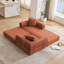 Canapé-lit modulaire pour appartement, canapé-lit convertible, structure fixe et accoudoirs amovibles, canapé-lit pliant pour petits espaces, sans assemblage, velours côtelé, orange-451034206