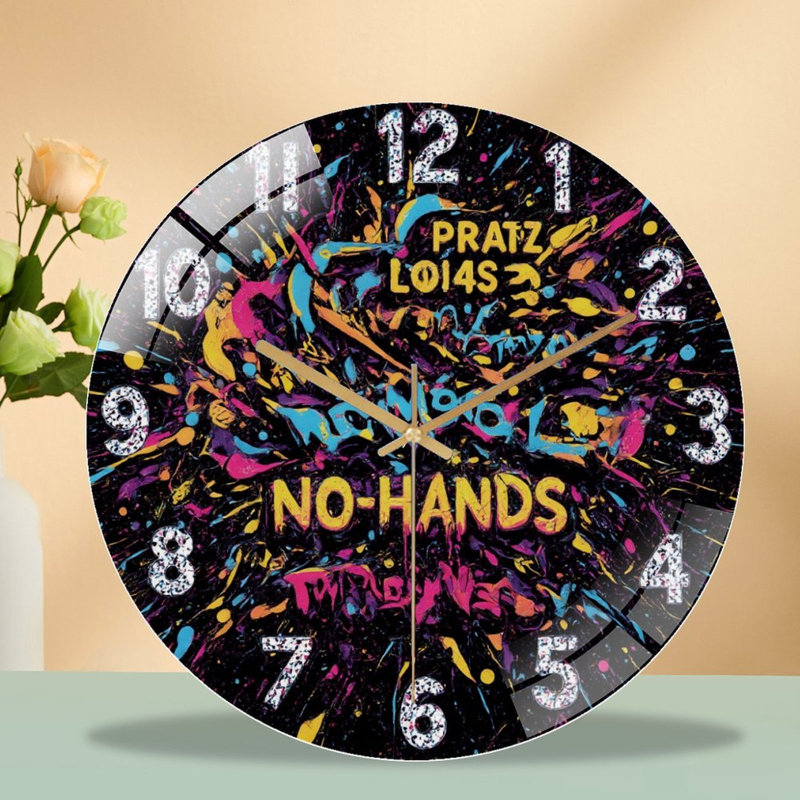 Horloge murale moderne en verre 12 po No-Hands
