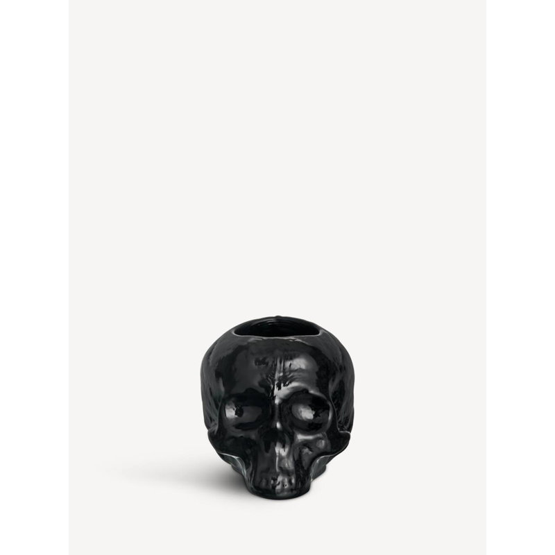 Still Life 3.3464'' H Lead Free Crystal Tabletop Votive Holder, Black