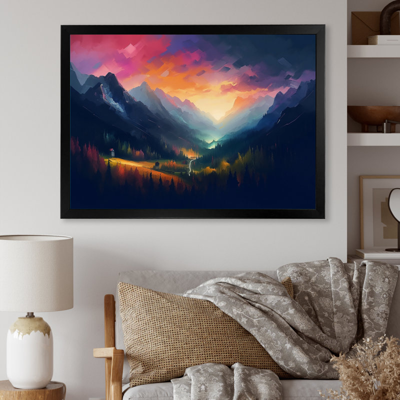 Bridgecliff Foggy Mountain View, H 12 po x l 20 po x P 1 po, Cadre photo noir