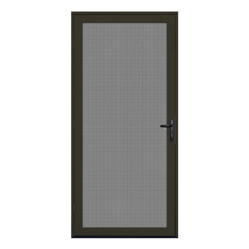 Porte moustiquaire en aluminium de sécurité ultime à fixation en surface 2,1 Meshtec, H 80 po x l 32 po x p 1,7 po, Bronze