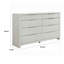 Commode large Geya, 8 tiroirs avec poignées en métal chromé, gris clair-134079201
