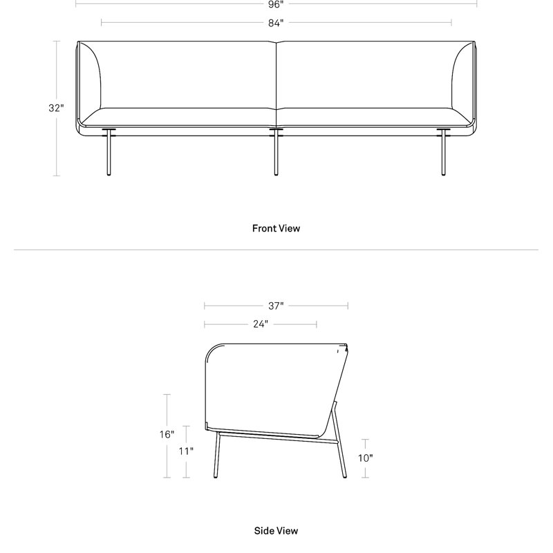 Dandy Upholstered Sofa, 32" H x 96" W x 37" D, Oatmeal Polyester Blend