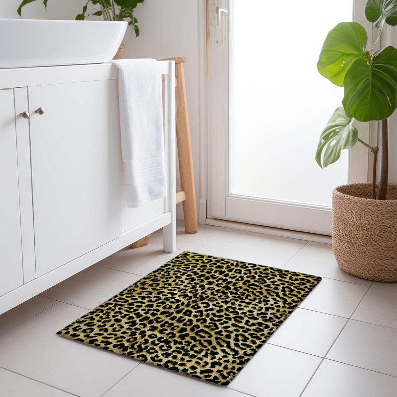 Premium Machine Washable Kishonna AMF43 Gilded Rug, Rectangle 1'8" x 2'6"