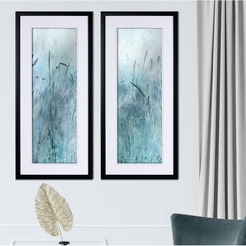 « blue field forever », ensemble de 2 reproductions de peintures à l’acrylique encadrées