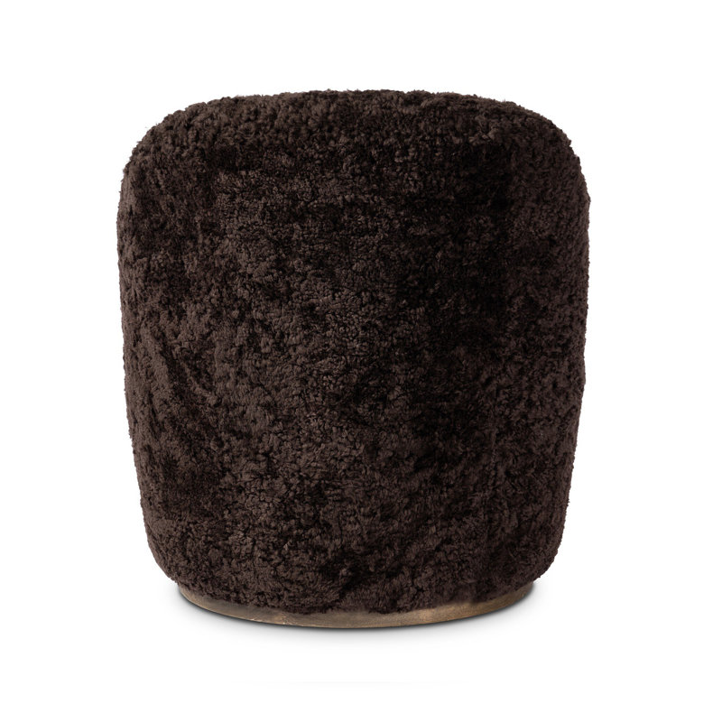 Aurora 26" Wide Swivel Armchair, Cocoa Shearling