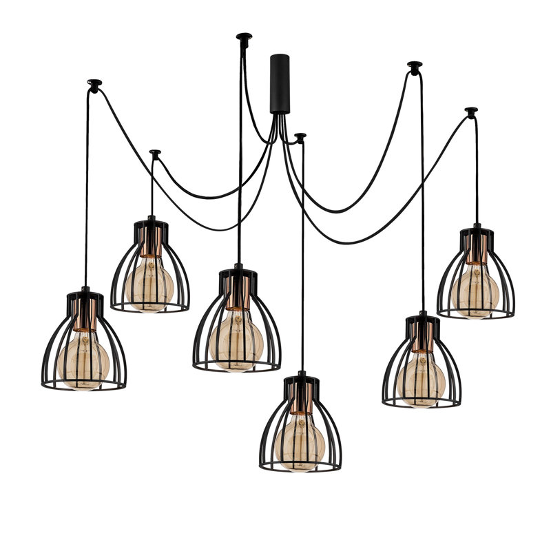 Crewkerne 6 - Light Black Dome Pendant