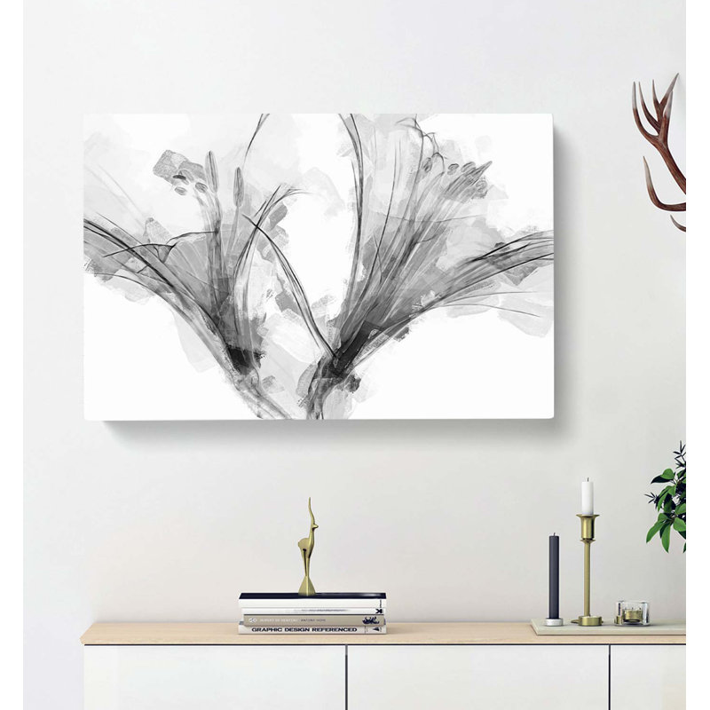 Floral Shadows In Abstract - Wrapped Canvas Painting, 35cm H x 50cm W x 3cm D