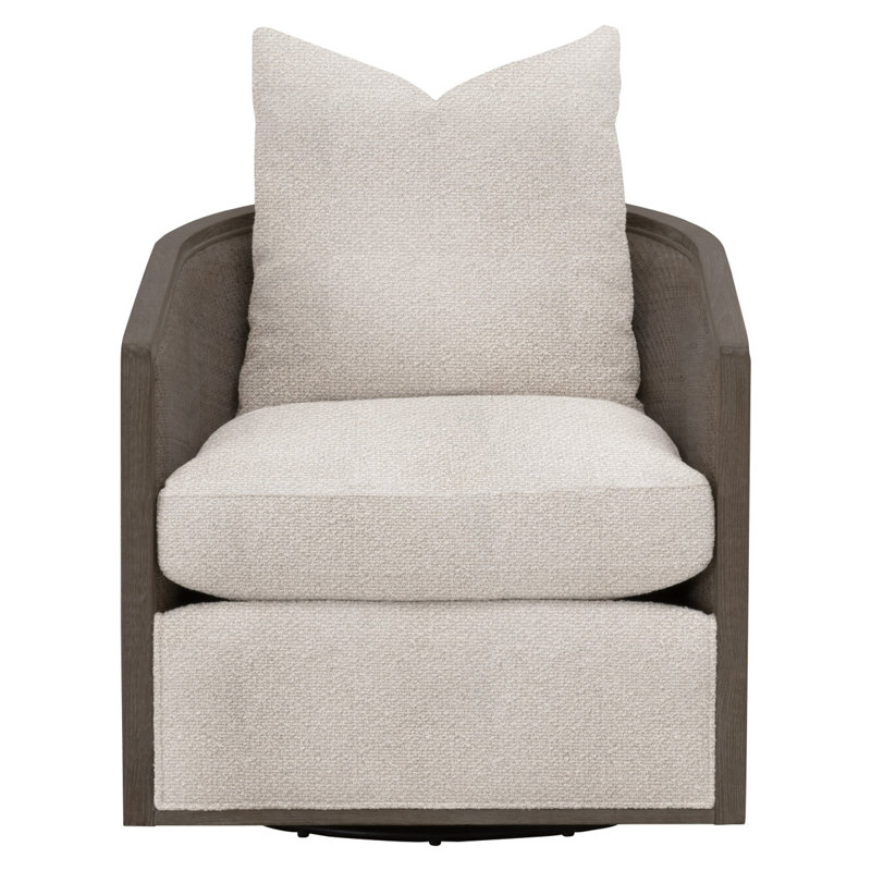 Fauteuil club pivotant Mcguire, Mélange de polyester gris