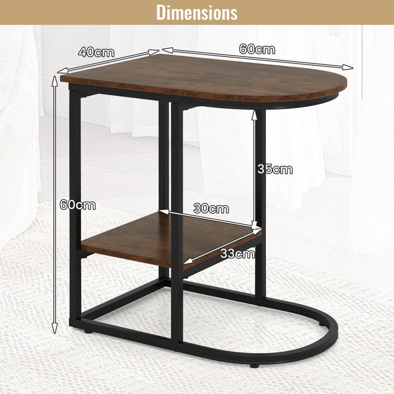 C-Shaped Modern Sofa With Storage Shelf-Coffee Side Table