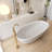 65'' Freestanding Tub Solid Surface Resin Stone Soaking Bathtub-111987431
