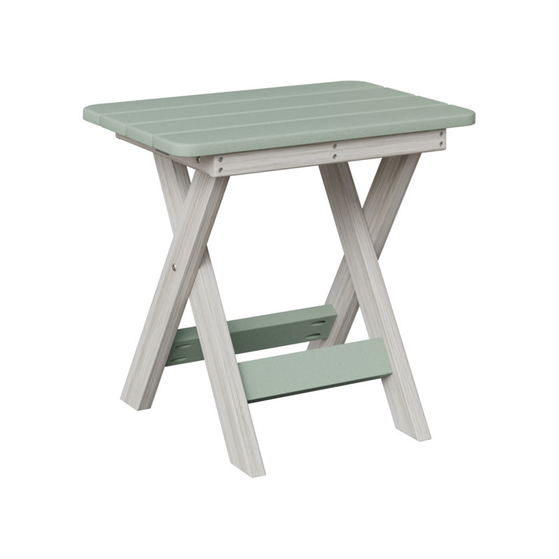 Berlin Gardens Folding End Table, Seafoam, Seashell