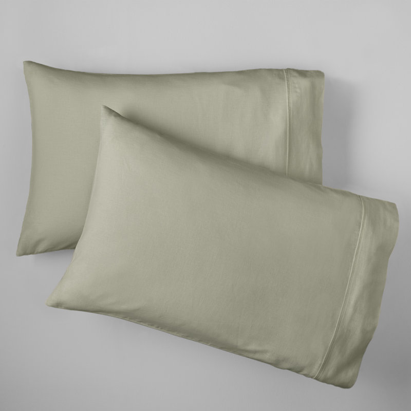 Jeffen Linen Blend Pillowcase Set, Sage, Standard