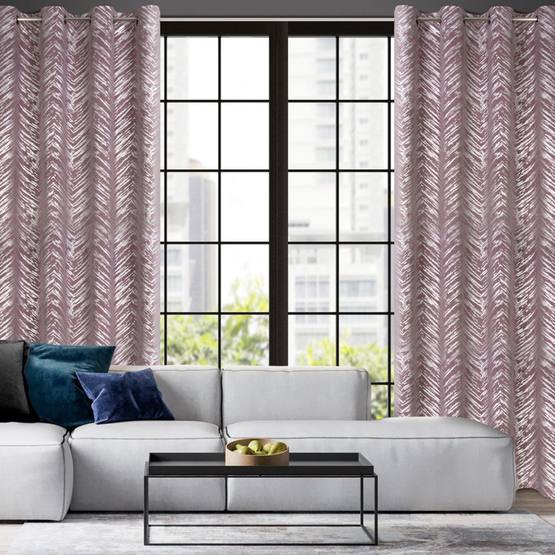 Adelya Blackout Curtains Single Panel, Powder