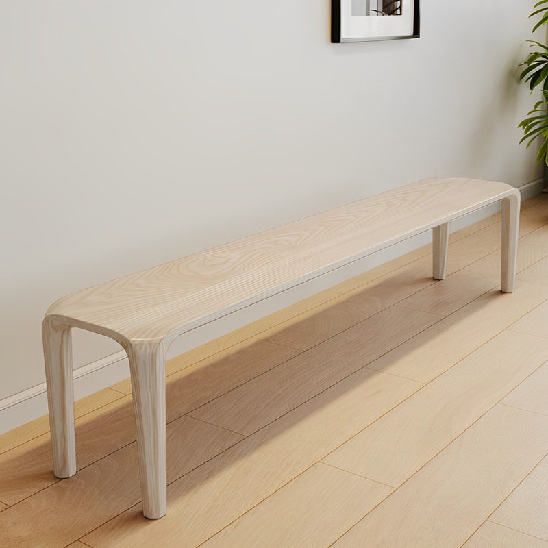 Banc en bois massif Niyaz, H 17,71 po x l 70,86 po x P 12,59 po