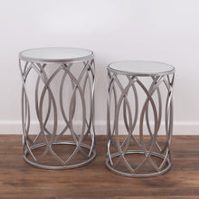 Tables gigognes à marguerite de 21,75 po de hauteur Margueriette, Argent