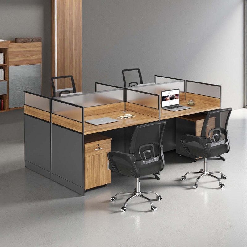 Rectangle 4 Person Office Cubicle Desk, 43.3'' H X 94.88'' W X 47.24'' D