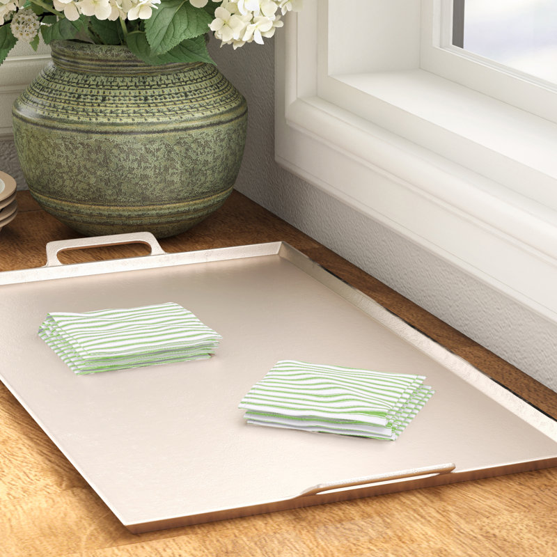 Serviette en coton 18 po ticking stripe Clarksdale, Vert