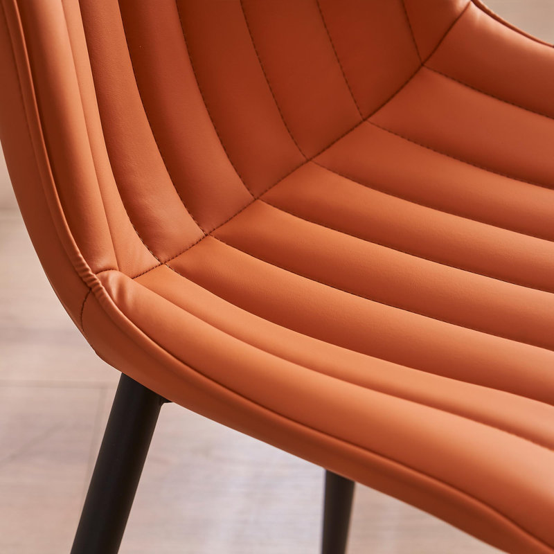 Chaises de salle à manger rembourrées en cuir Heitger, Chameau