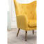 Fauteuil d'appoint en velours à boutons et à oreilles avec revêtement en velours