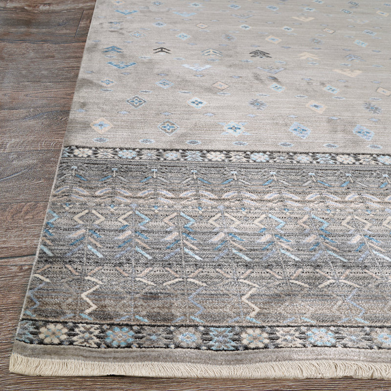 Tapis platine Temaka Gabbeh, 8 pi 6 po x 13 pi 6 po