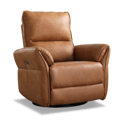 Devere 33.9'' Wide Modern Faux Leather Swivel And Rocker Power Recliner With USB Port -  Latitude RunÂ®, 9058FDB313D346D5B49353ADA9BA5A83