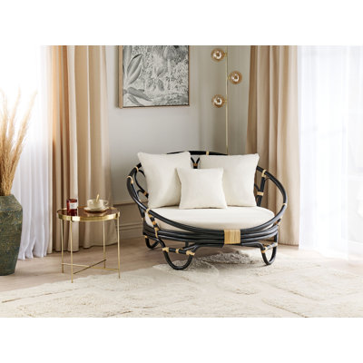 Algia 112cm Wide Outdoor Curved Garden Daybed with Cushions