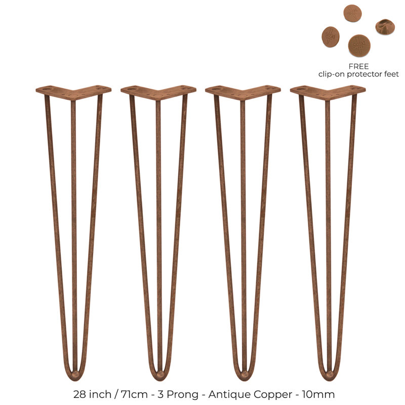 Styer Table Leg, Rose Gold, 71cm H x 11cm W x 8cm D