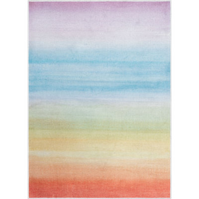 Asusena Kids Rugs Sunrise Ombre Modern Multi Color Area Rug