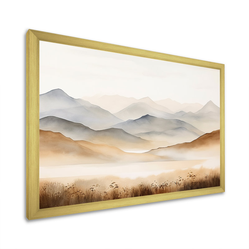 Mountain Silent Beauty II, H 16 po x l 32 po x P 1 po, Cadre doré simple
