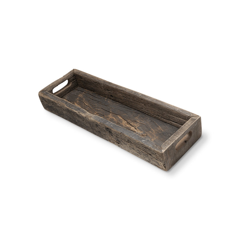 Plateau de service en bois Jake, H 3 po x l 24 po x P 7 po, Brun