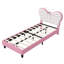 Single Children’S Bed Frame With LED Reading Lighting, Girls Bed Upholstered Platform Bed Frame With Butterfly-Shaped Adjustable Height Headboard, Easy Assembly-1499919451-1505438669