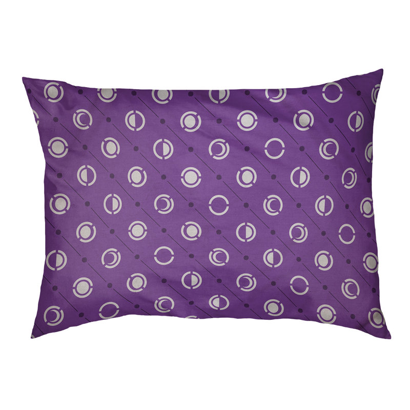 Coussin intérieur pour chien moon phases Chenault, Grand (l 50 po x P 7 po x H 40 po), Mauve / noir / blanc