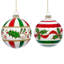 Holly Ribbon Ball Ornament, 4 Inches