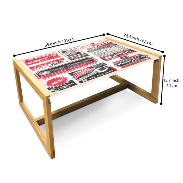 East Urban Home Retro Coffee Table, Retro Newspaper Magazine Design ...