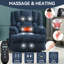Fauteuil inclinable électrique à deux moteurs avec position infinie et massage à chaleur jusqu'à 350 lb avec télécommande-479761437