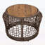 Table d'appoint ronde en bois d'acacia avec structure en corde tissée grise, plateau en teck, capacité de 150 lb, aucun assemblage requis, table d'appoint résistante aux intempéries pour le salon de patio