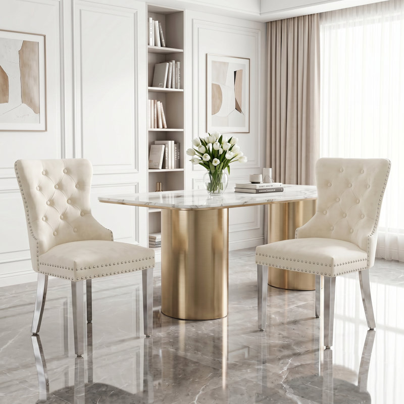 Chaise de salle à manger Parsons, Velours beige
