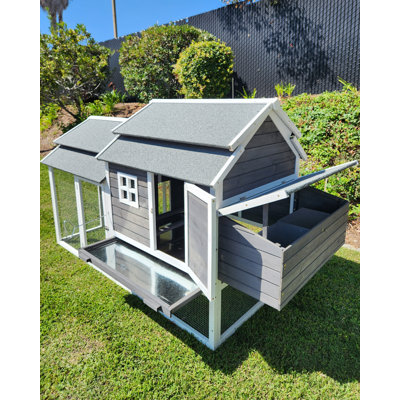 Rugged Ranch Cheyenne Chicken Coop with Chicken Run Gray/White