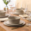 Service de vaisselle Gibson Elite Humphrey Lane 12 pièces (service pour 4) assiettes et bols en grès céramique réactive - blanc-124521494