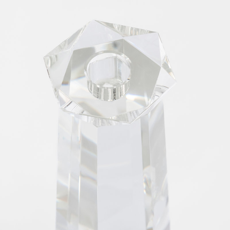 Faceted Candlestick, 13.5" H x 3.75" W x 3.75" D