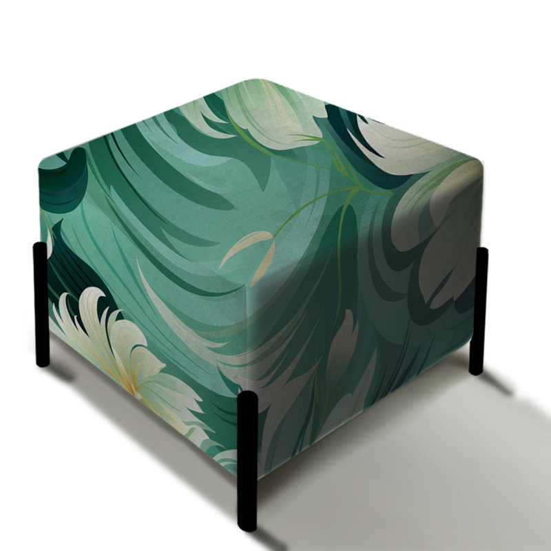 Repose-pieds floral vert menthe sans soudure